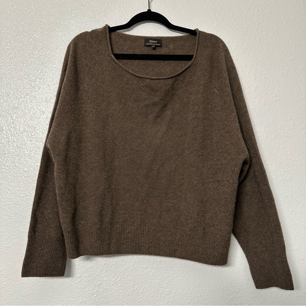 QUINCE Boatneck Cashmere Sweater (Brn)